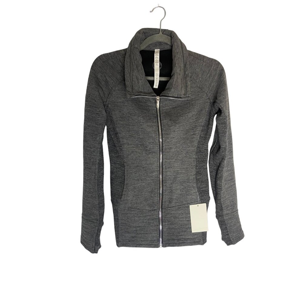 NWT Lululemon Radiant Jacket II Heathered Core Dark Grey-sz 4